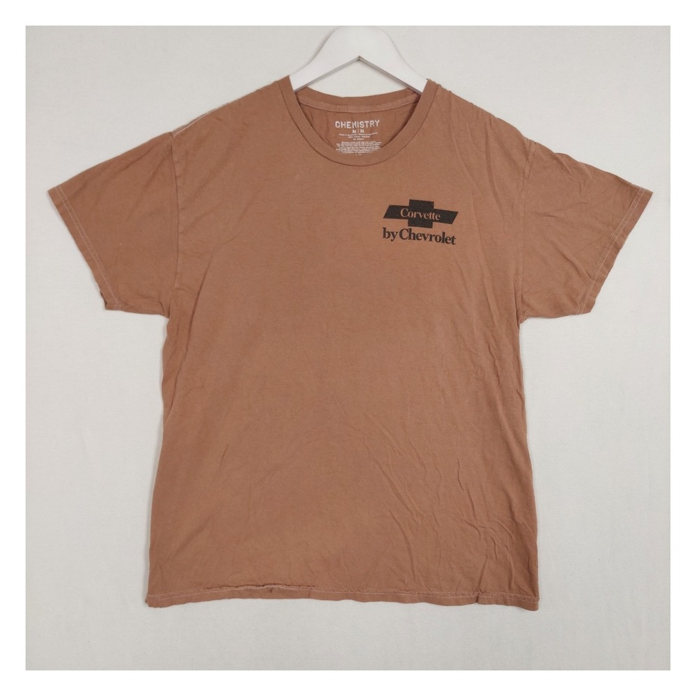 Chemistry Corvette by Chevrolet Graphic T-Shirt Brown Size M GM Licensed Car Tee